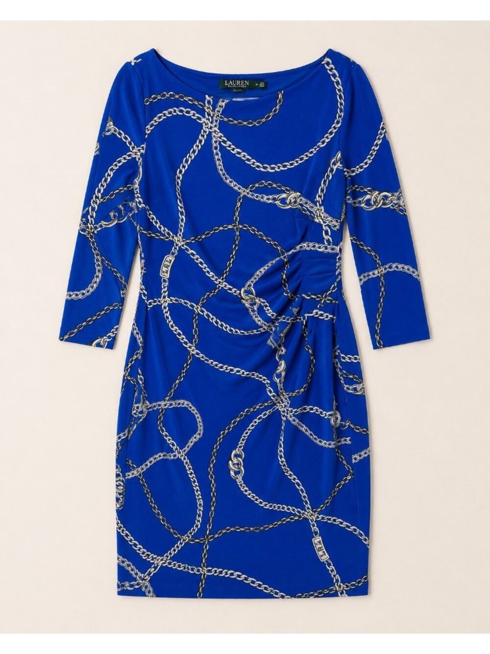 blue chain print dress Lauren Ralph Lauren | Dresses | Lauren Ralph Lauren 34 Sleeve Sheath Size Size:6 USA while the mid calf no-returns:2024-09-06_2027-09-02 Plus Size Touch Down Ruffle